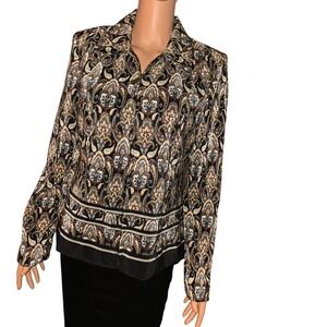 Madison Michelle Paisley Print Zip Up Lightweight Jacket‎ - Size M